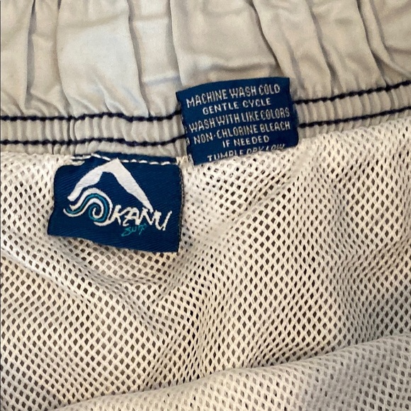 Kanu Surf Tan and Blue Swim Trunks with Elastic Waistband - Picture 2 of 8